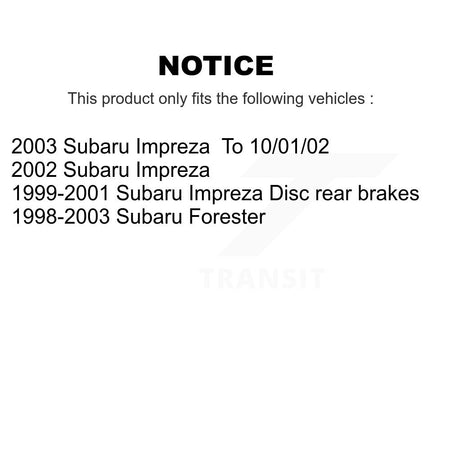 Rear Disc Rotors Semi-Metallic Pads & Parking Brake Shoes Kit For Subaru Forester Impreza K8F-104644