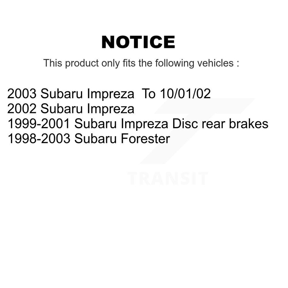Rear Disc Rotors Semi-Metallic Pads & Parking Brake Shoes Kit For Subaru Forester Impreza K8F-104644