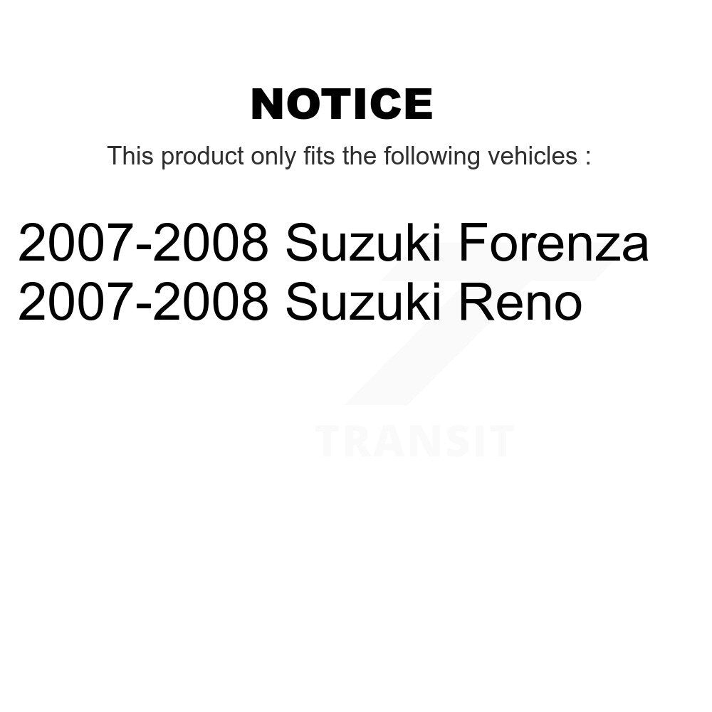 Rear Disc Rotors Semi-Metallic Pads & Parking Shoes Kit For 2007-2008 Suzuki Forenza Reno K8F-104651