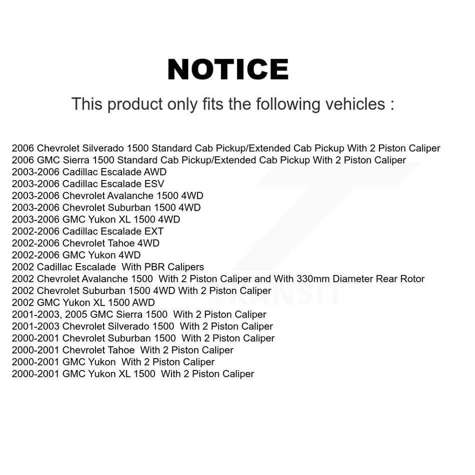 Rear Disc Rotors Semi-Metallic Pads Parking Shoes Kit For Chevrolet GMC Silverado 1500 XL K8F-104661