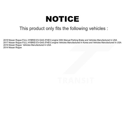 Rear Disc Rotors Semi-Metallic Pads Parking Brake Shoes And Hardware Kit For Nissan Rogue K8F-104768