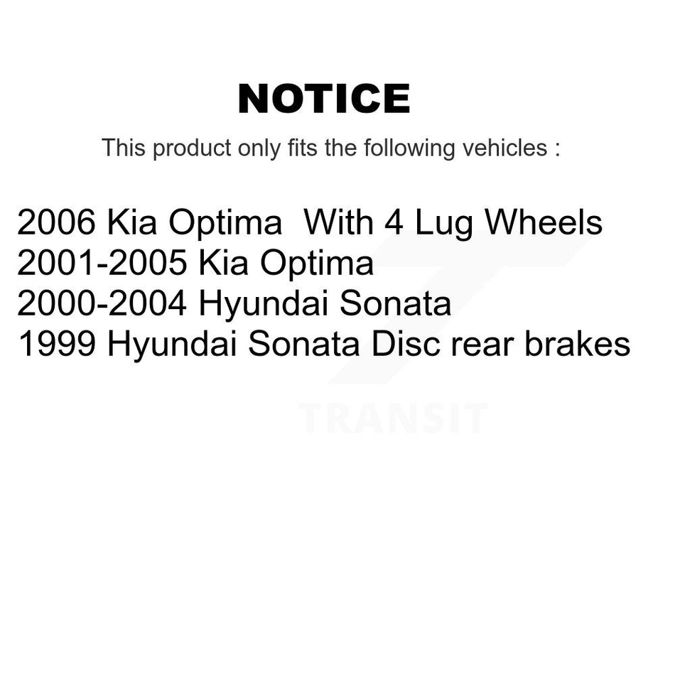 Rear Disc Rotors Semi-Metallic Pads Parking Shoes And Hardware Kit For Hyundai Sonata Kia K8F-104815