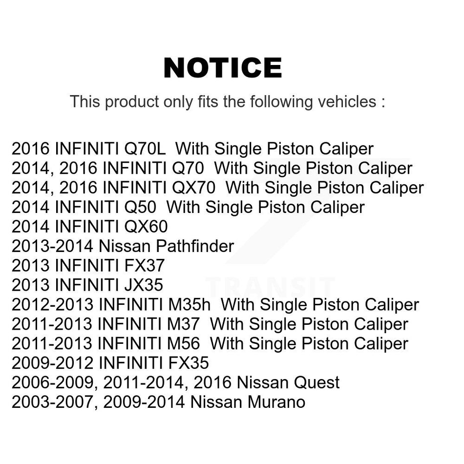 Rear Disc Rotors Semi-Metallic Pads Parking Shoes Hardware Kit For Nissan Murano INFINITI K8F-104829