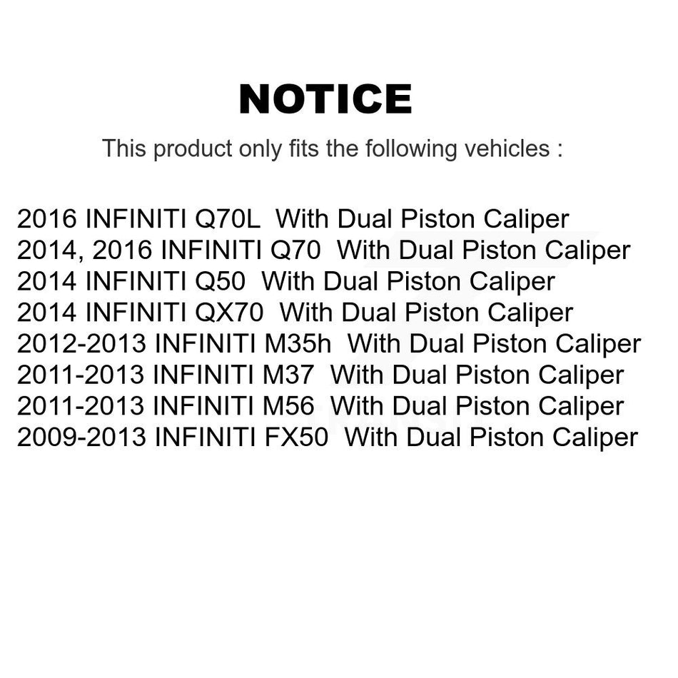 Rear Disc Rotors Semi-Metallic Pads Parking Shoes Hardware Kit For INFINITI Q50 M37 FX50 K8F-104830