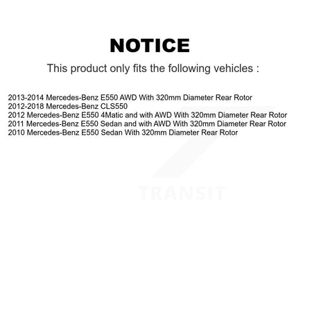 Rear Disc Rotors Semi-Metallic Pads Parking Shoes And Hardware Kit For Mercedes-Benz E550 K8F-104859