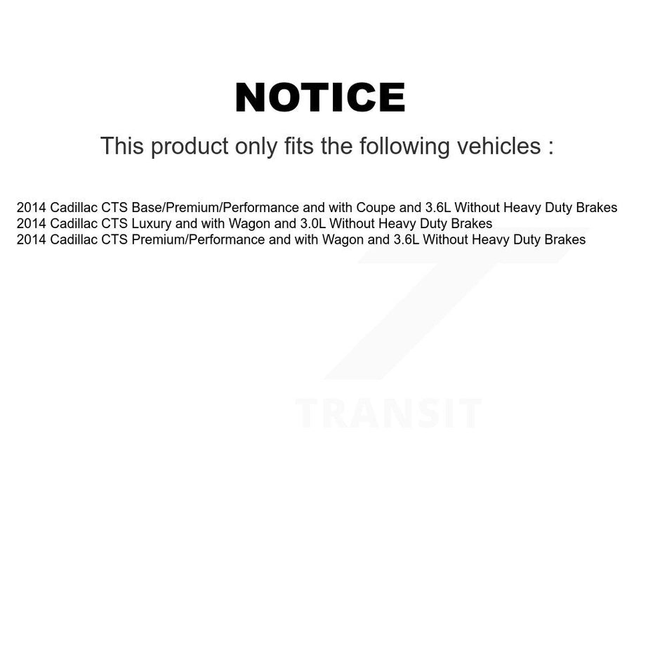 Rear Disc Rotors Semi-Metallic Pads Parking Brake Shoes And Hardware Kit For Cadillac CTS K8F-104879