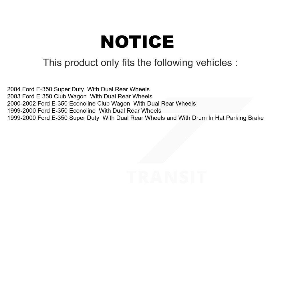 Rear Disc Rotors Semi-Metallic Pads Parking Shoes Hardware Kit For Ford E-350 Super Duty K8F-104994