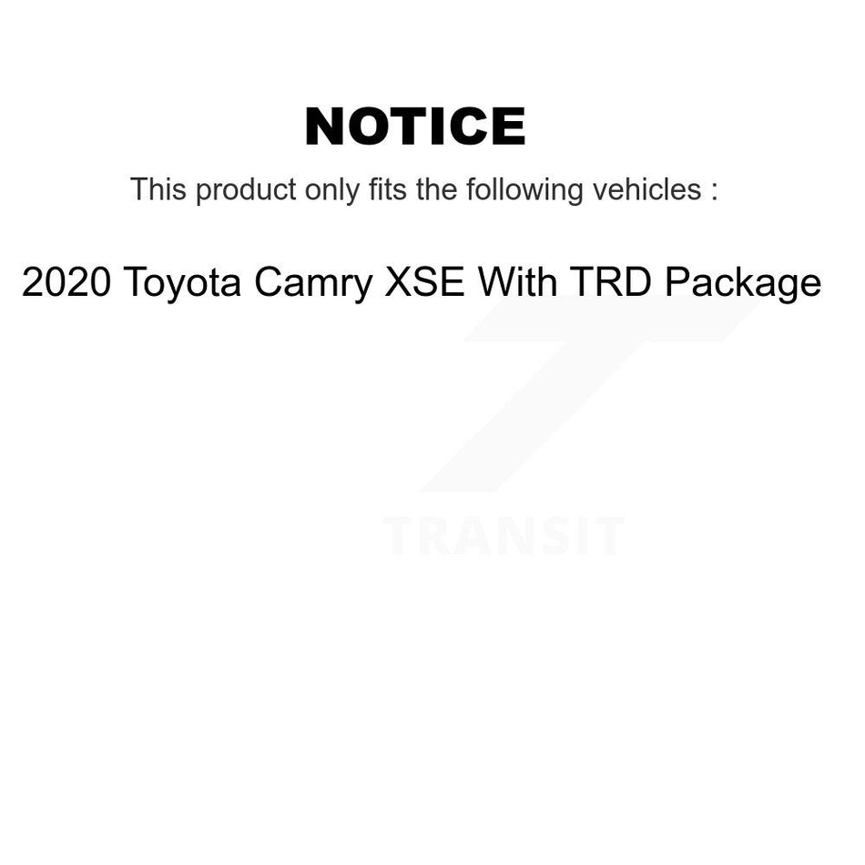 Front Rear Brake Rotor & Semi-Metallic Pad Kit For 2020 Toyota Camry XSE With TRD Package K8F-105228