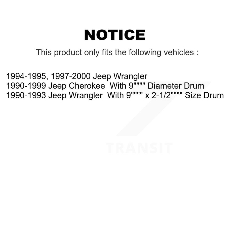 Rear Brake Drum Shoes Kit For Jeep Wrangler Cherokee K8N-100071