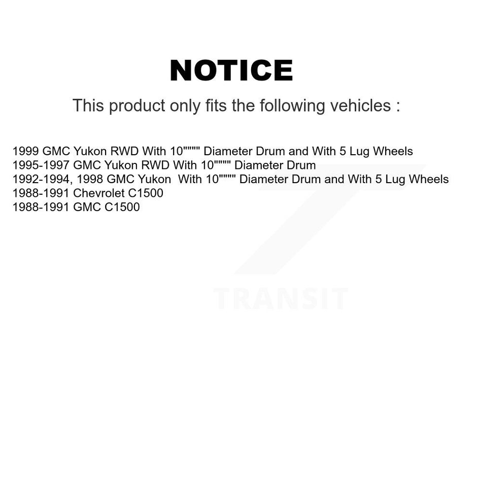 Rear Brake Drum Shoes Kit For C1500 Chevrolet GMC Yukon K8N-100074