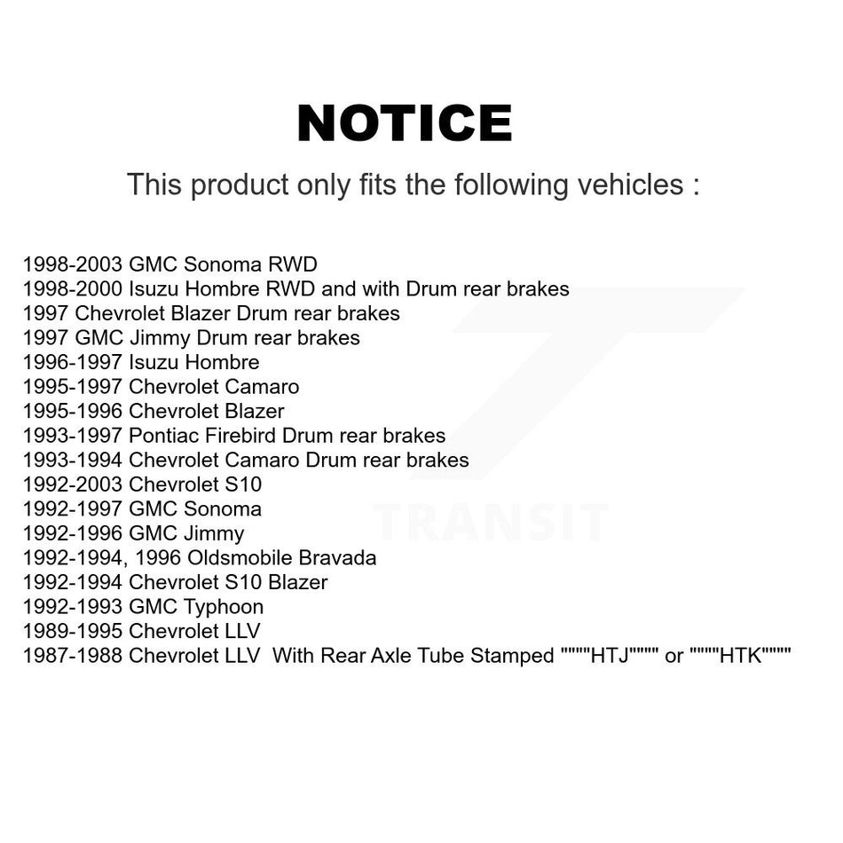 Rear Brake Drum Shoes Kit For Chevrolet S10 GMC Sonoma Blazer Camaro Jimmy Pontiac Firebird Isuzu Hombre Oldsmobile Bravada Typhoon LLV K8N-100075