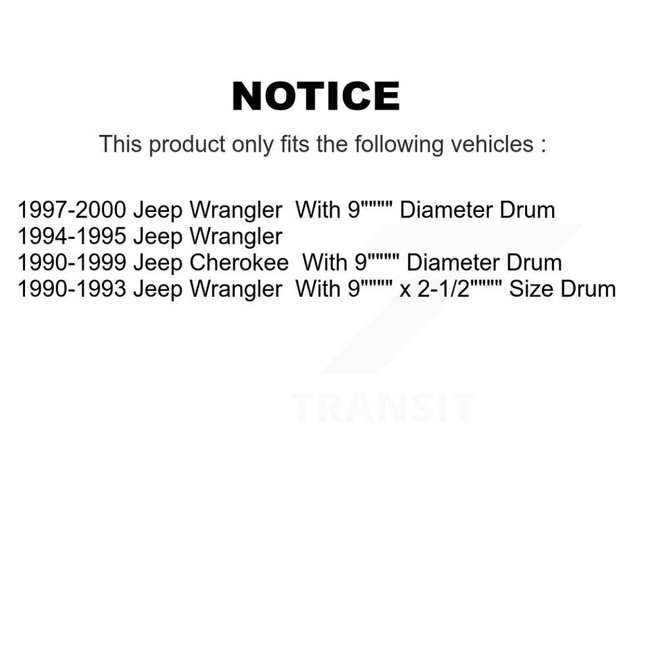 Rear Brake Drum Shoes And Spring Kit For Jeep Wrangler Cherokee K8N-100283