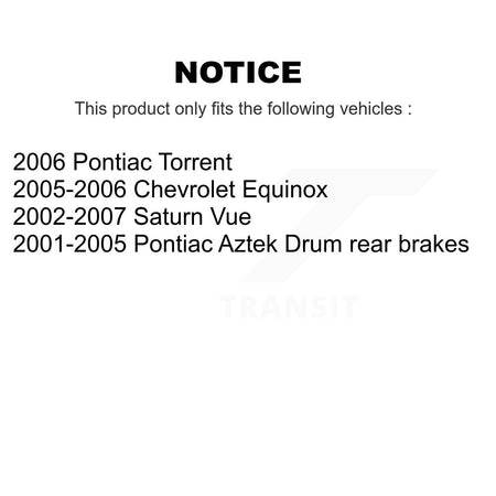 Rear Brake Drum Shoes & Spring Kit For Saturn Vue Chevrolet Equinox Pontiac Torrent Aztek K8N-100353
