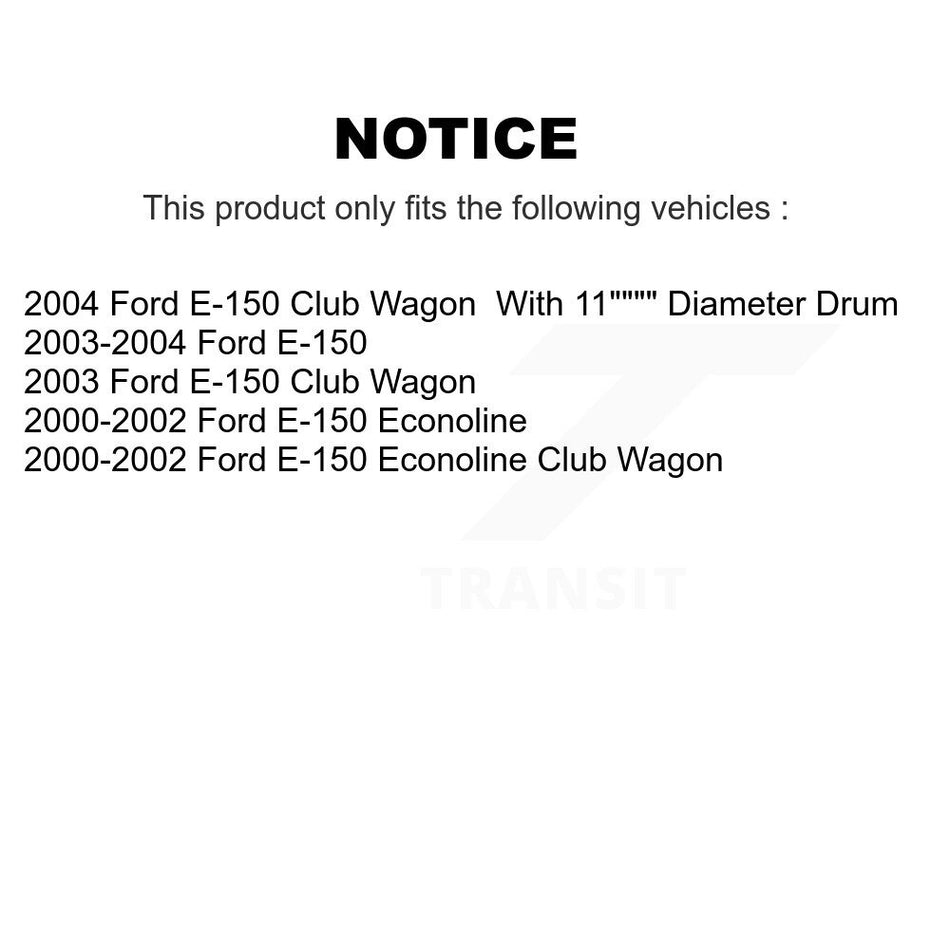 Rear Brake Drum Shoes Spring And Cylinders Kit (6Pc) For Ford E-150 Econoline Club Wagon K8N-100507