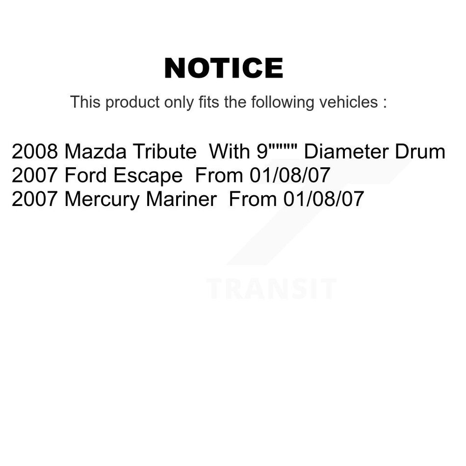 Rear Brake Drum Shoes And Spring Kit For 2007-2007 Ford Escape Mercury Mariner From 01/08/07 K8N-100557