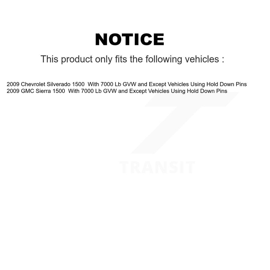 Rear Brake Drum Shoes Spring And Cylinders Kit For 2009-2009 Chevrolet Silverado 1500 GMC Sierra With 7000 Lb GVW Except Vehicles Using Hold Down Pins K8N-100613