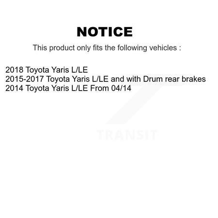Rear Brake Drum Shoes Spring And Cylinders Kit (6Pc) For Toyota Yaris K8N-100667