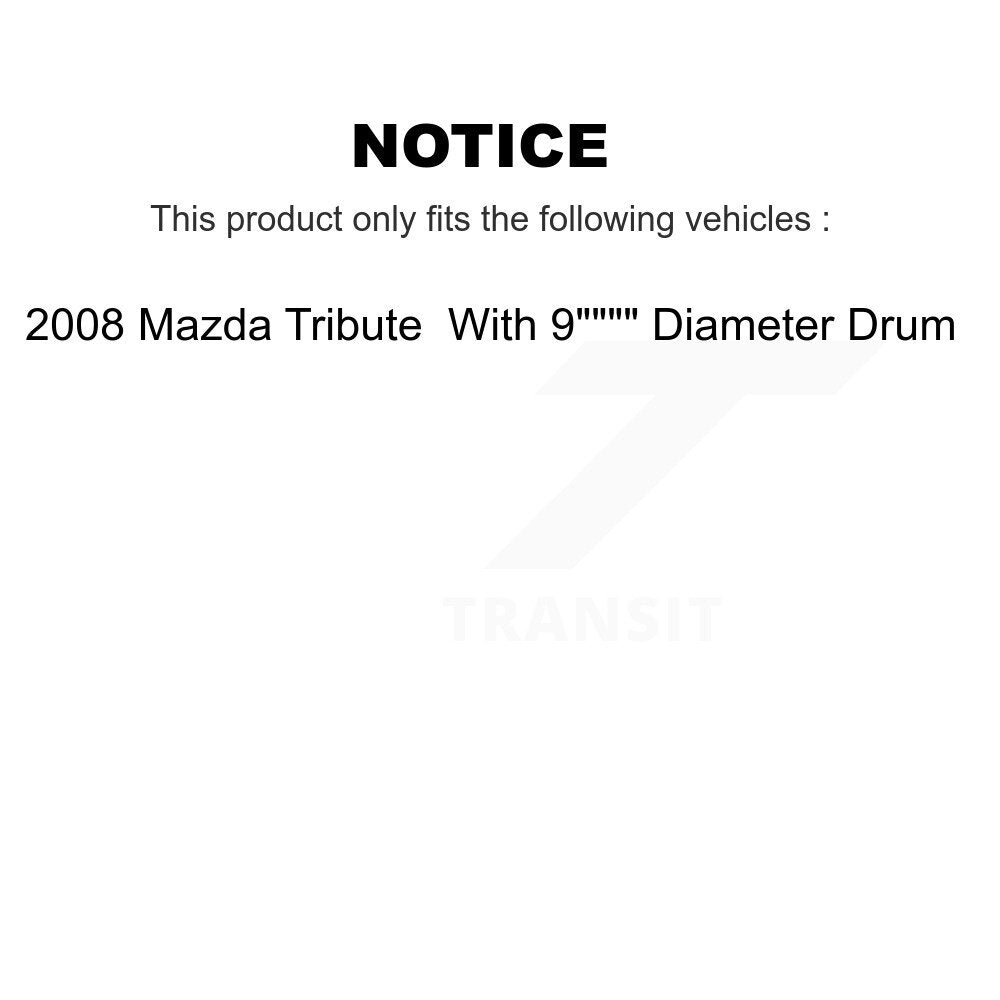 Rear Brake Drum Shoes And Spring Kit For 2008 Mazda Tribute With 9" Diameter K8N-100715