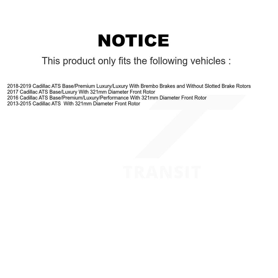 Front Disc Brake Rotors And Semi-Metallic Pads Kit For Cadillac ATS K8S-100086