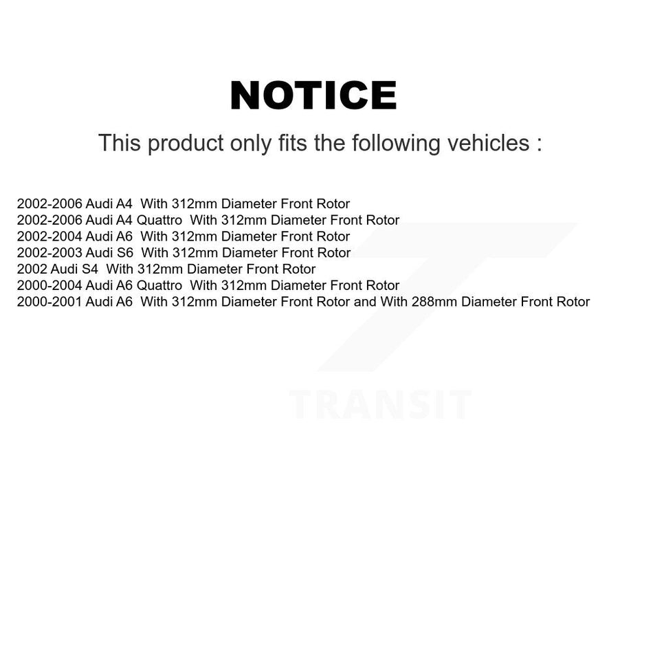 Front Disc Brake Rotors And Semi-Metallic Pads Kit For Audi A4 Quattro A6 S4 S6 K8S-100365