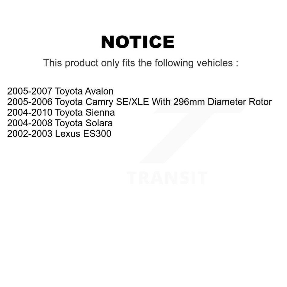 Front Disc Brake Rotors And Semi-Metallic Pads Kit For Toyota Sienna Camry Avalon Solara Lexus ES300 K8S-100387