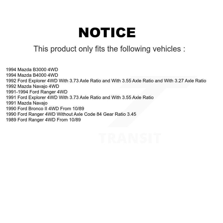 Front Disc Brake Rotors Hub Assembly And Semi-Metallic Pads Kit For Ford Ranger Explorer Mazda B4000 B3000 Bronco II Navajo K8S-100695