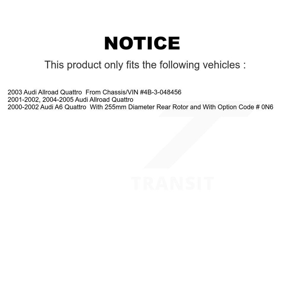 Rear Disc Brake Rotors And Semi-Metallic Pads Kit For Audi A6 Quattro Allroad K8S-101754