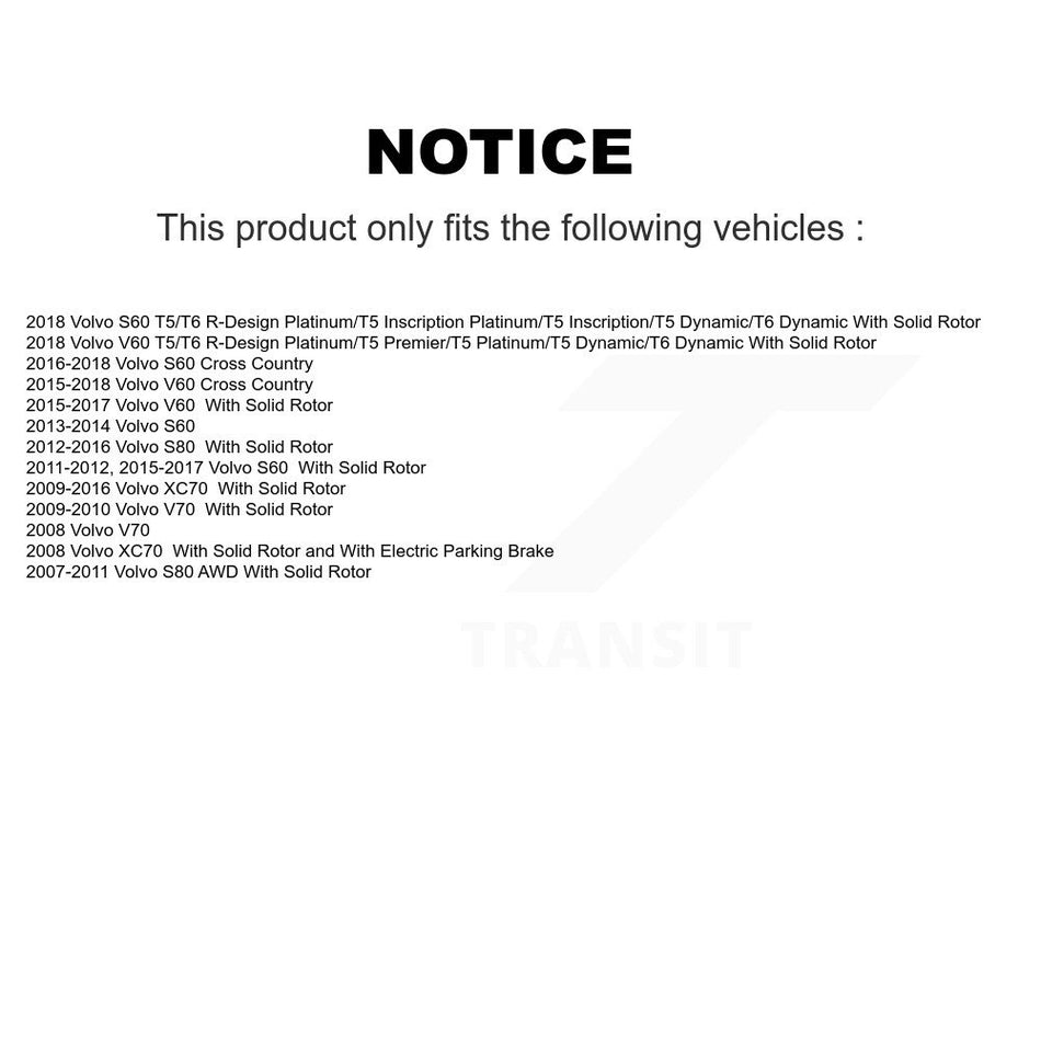 Rear Disc Brake Rotors And Semi-Metallic Pads Kit For Volvo S60 XC70 S80 V60 Cross Country V70 K8S-101894