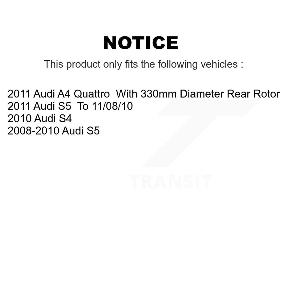 Rear Disc Brake Rotors And Semi-Metallic Pads Kit For Audi S5 A4 Quattro K8S-101912