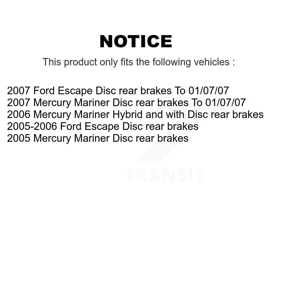 Front Rear Disc Brake Rotors Semi-Metallic Pads And Drum Kit (7Pc) For Ford Escape Mercury Mariner K8S-102041