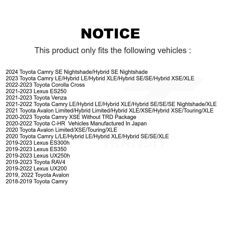 Front Disc Brake Rotors And Semi-Metallic Pads Kit For Toyota Camry RAV4 Lexus ES350 Avalon ES300h UX250h UX200 C-HR ES250 Venza K8S-102888