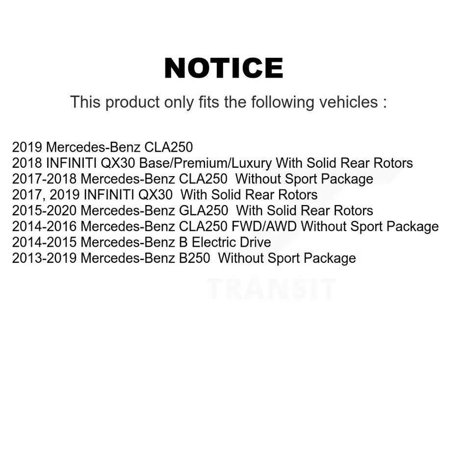 Front Rear Disc Brake Rotors And Semi-Metallic Pads Kit For Mercedes-Benz GLA250 CLA250 INFINITI QX30 K8S-102938