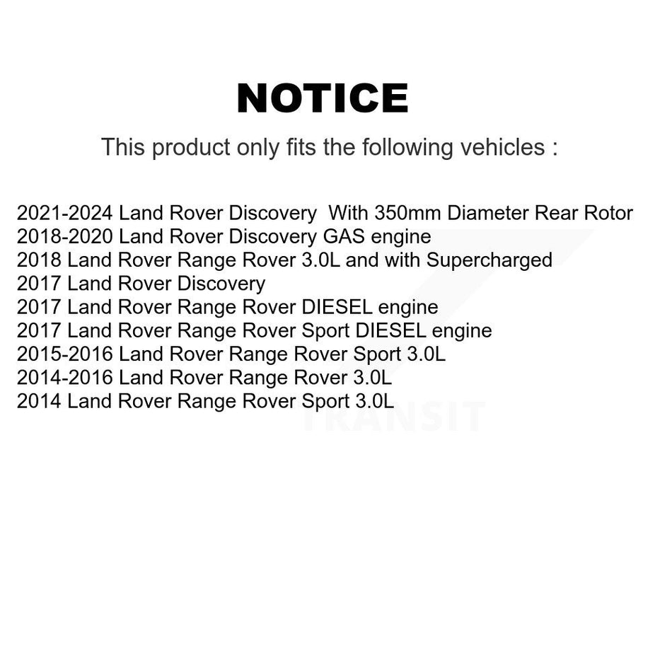 Rear Disc Brake Rotors And Semi-Metallic Pads Kit For Land Rover Range Sport Discovery K8S-102985