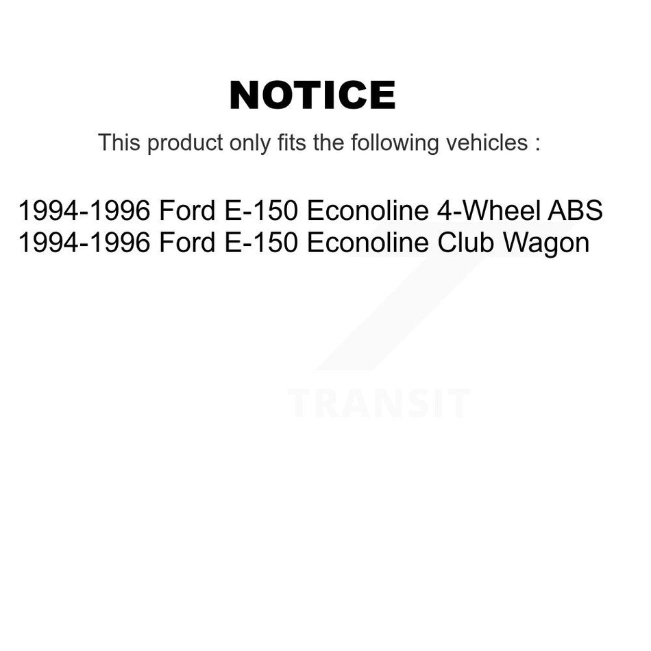Front Rear Disc Brake Rotors Hub Assembly Semi-Metallic Pads And Drum Kit For Ford E-150 Econoline Club Wagon K8S-103466
