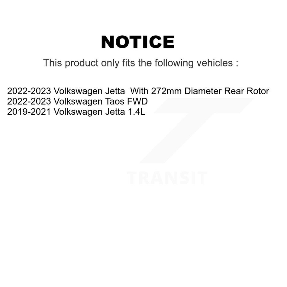 Rear Disc Brake Rotors And Semi-Metallic Pads Kit For Volkswagen Jetta Taos K8S-103572