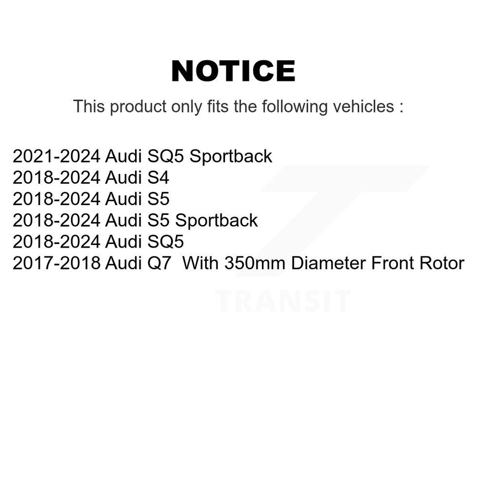Front Disc Brake Rotors And Semi-Metallic Pads Kit For Audi Q7 SQ5 S5 S4 Sportback K8S-103838