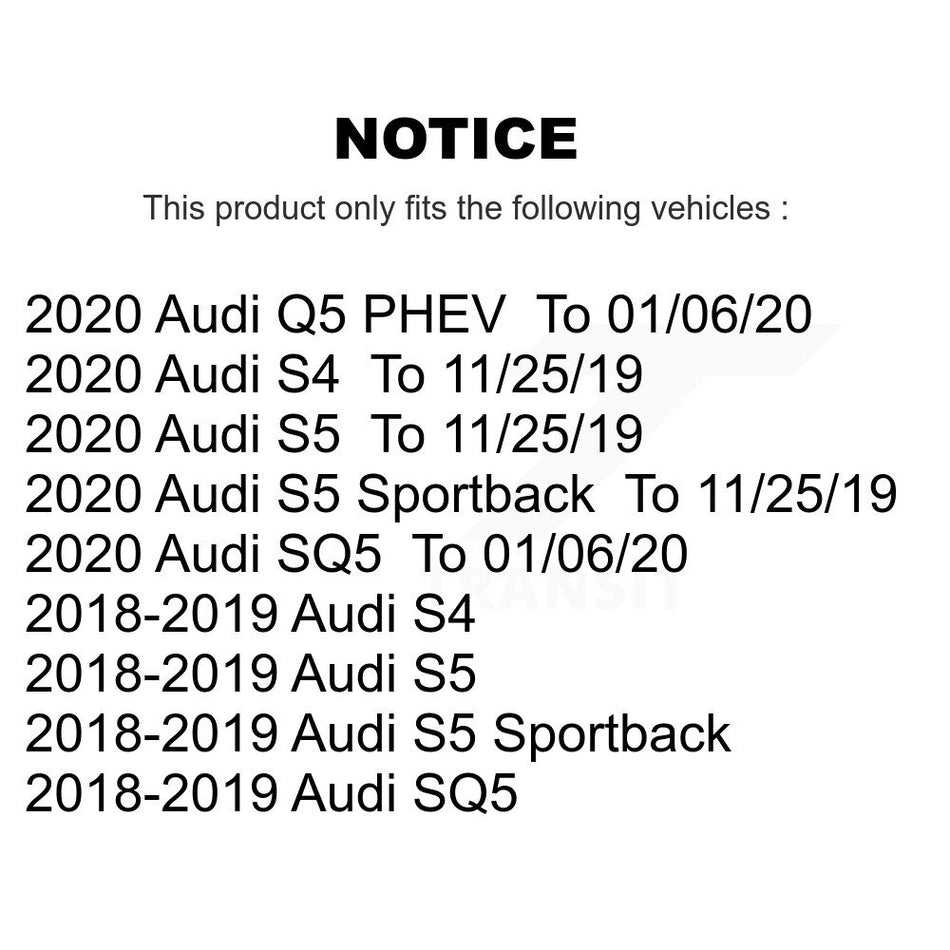 Front Rear Disc Brake Rotors And Semi-Metallic Pads Kit For Audi S5 Sportback S4 K8S-103859