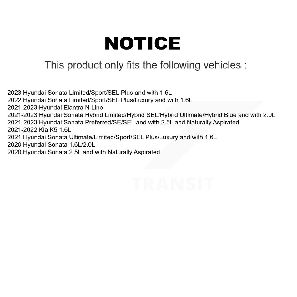 Front Disc Brake Rotors & Semi-Metallic Pad Kit For Hyundai Elantra Sonata Kia Niro EV K5 K8S-103956