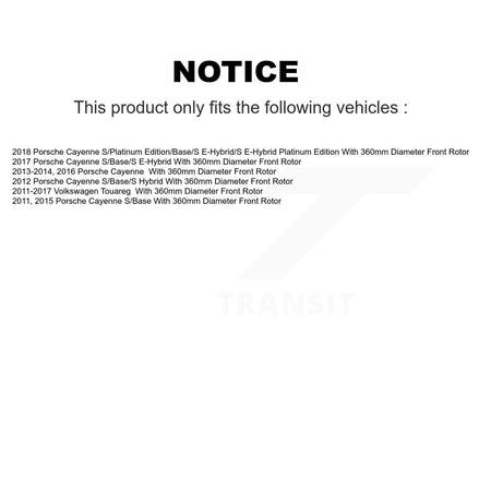 Front Rear Brake Rotor Semi-Metallic Pad Kit (6Pc) For Volkswagen Touareg Porsche Cayenne K8S-104239