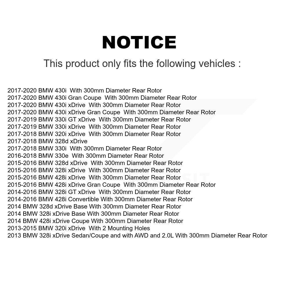 Rear Disc Rotors Semi-Metallic Pads Parking Shoes Kit For BMW 328i xDrive 330i 320i 428i K8S-104331