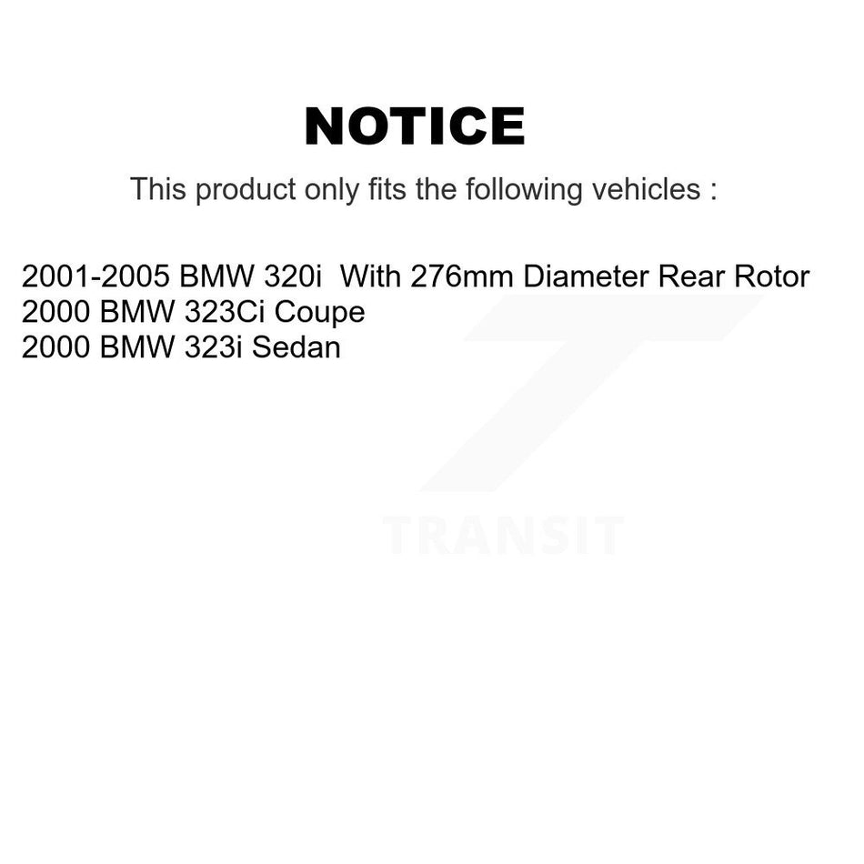 Rear Disc Rotors Semi-Metallic Pads And Parking Brake Shoes Kit For BMW 320i 323Ci 323i K8S-104390