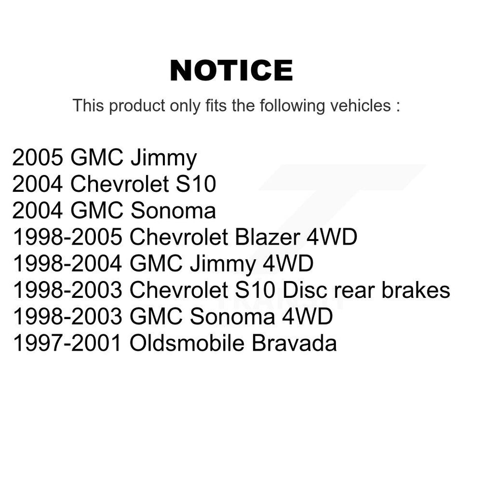Rear Disc Rotors Semi-Metallic Pads Parking Shoes Kit For Chevrolet GMC Blazer S10 Jimmy K8S-104403