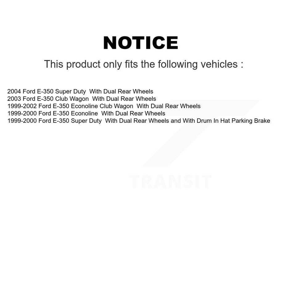 Rear Disc Rotors Semi-Metallic Pads Parking Shoes Kit For Ford E-350 Super Duty Econoline K8S-104445