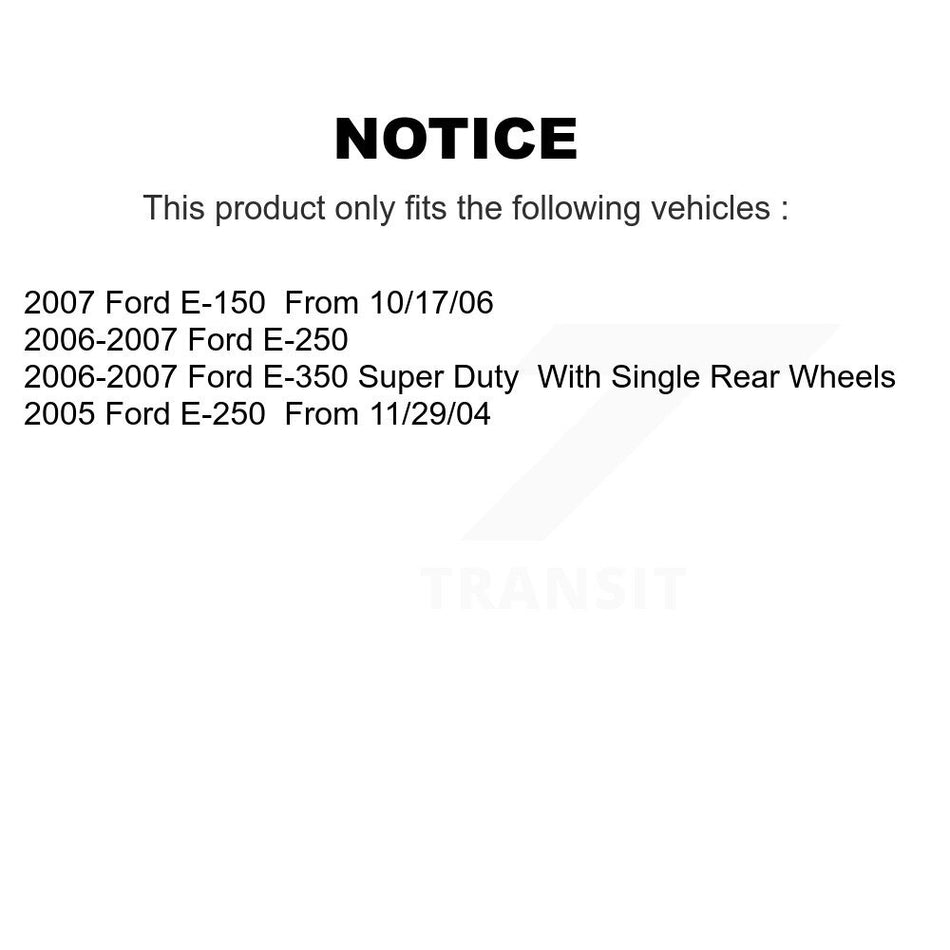 Rear Disc Rotors Semi-Metallic Pads And Parking Shoes Kit For Ford E-350 Super Duty E-250 K8S-104455