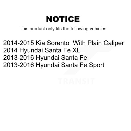 Rear Disc Rotors Semi-Metallic Pads & Parking Shoes Kit For Hyundai Santa Fe Sport Kia XL K8S-104522