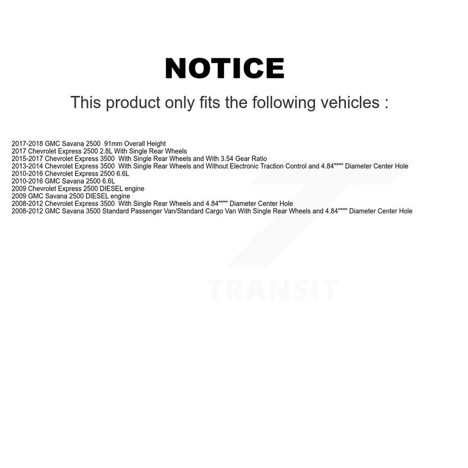 Rear Disc Rotors Semi-Metallic Pads Parking Shoes Kit For Chevrolet GMC Savana 2500 3500 K8S-104556