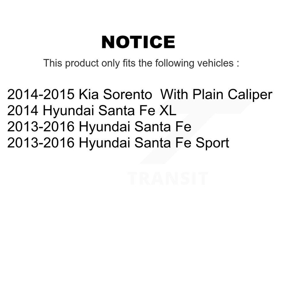 Rear Disc Rotors Semi-Metallic Pads Parking Shoes Hardware Kit For Hyundai Santa Fe Sport K8S-104865