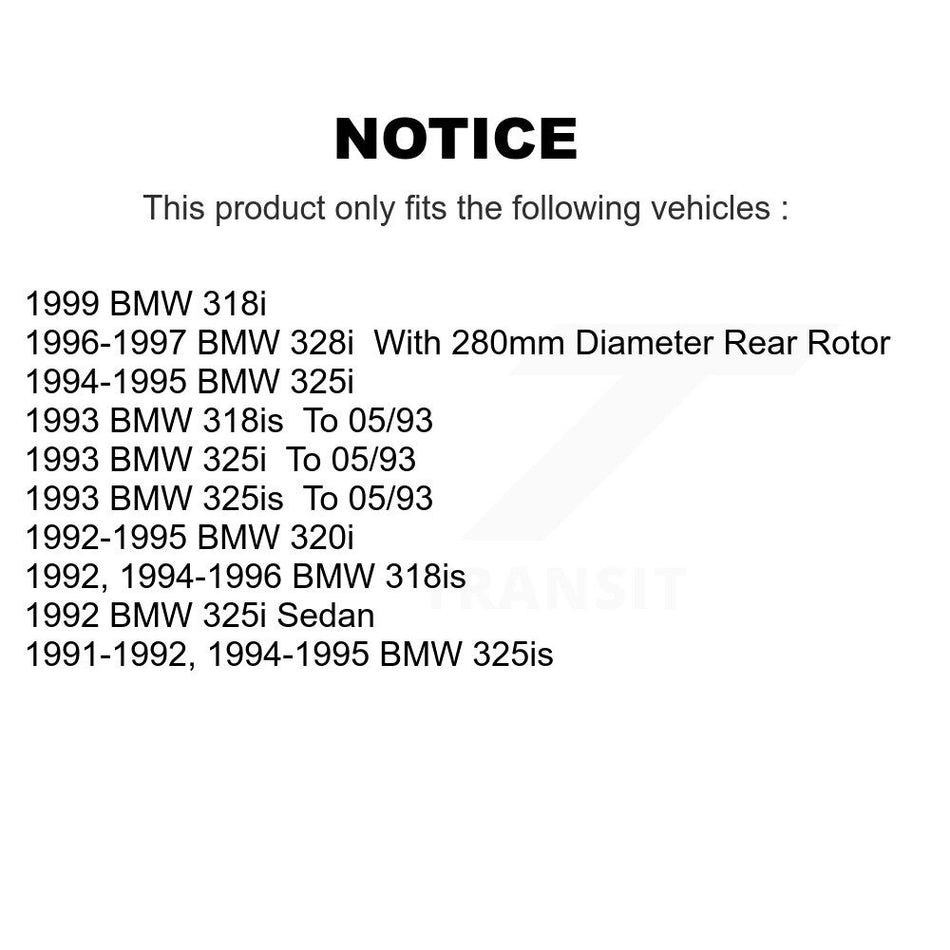 Front Rear Disc Brake Rotor Semi-Metallic Pad Kit For BMW 325i 328i 325is 318is 320i 318i K8S-105024