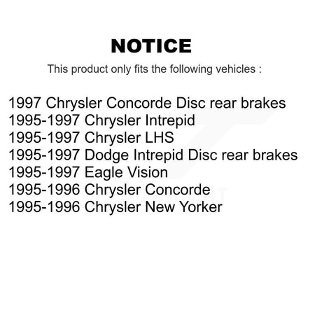 Front Rear Brake Rotor Semi-Metallic Pad Kit For Intrepid Dodge Chrysler Concorde LHS New K8S-105028
