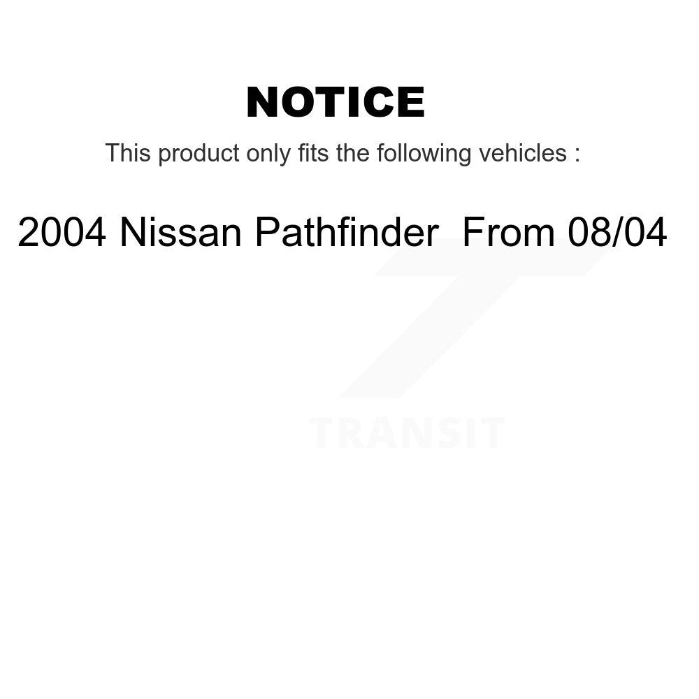 Front Rear Brake Rotors Semi-Metallic Pad Drum Kit (7Pc) For Nissan Pathfinder From 08 04 K8S-105146
